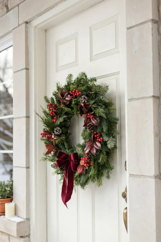 Holiday wreaths for front door ideas