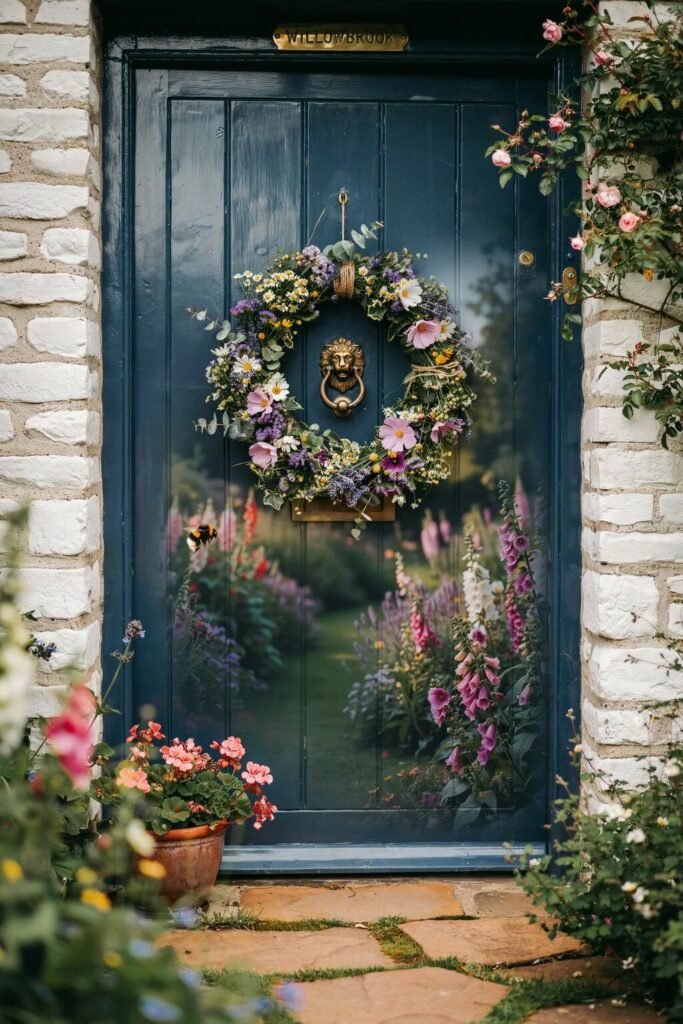 Wildflower wreaths for front door ideas