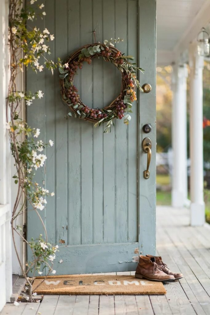 Grapevine wreaths for front door ideas