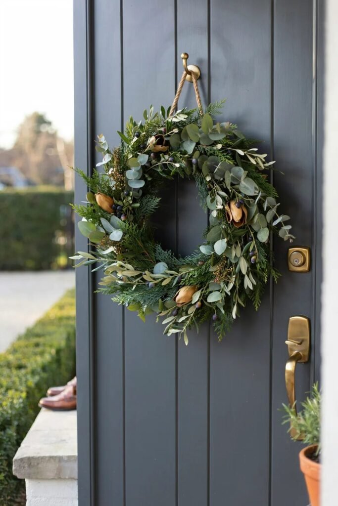 Greenery wreaths for front door ideas
