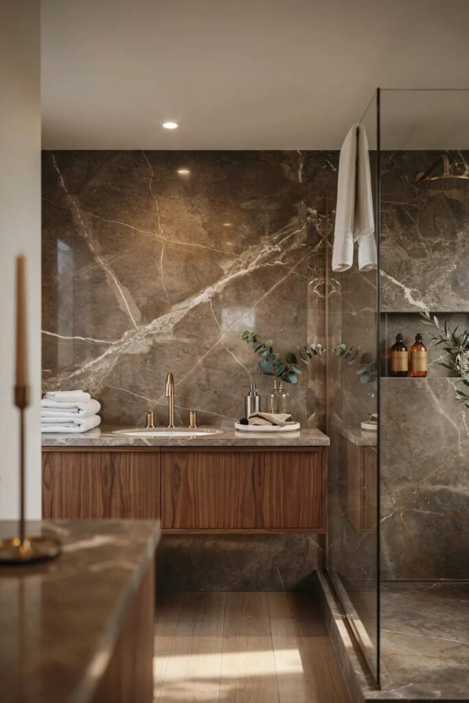 earth tone bathroom designs ideas brown marble