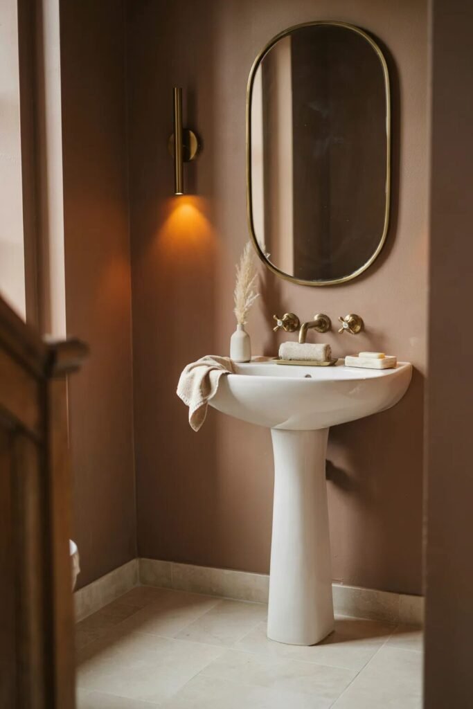 earth tone bathroom designs ideas mocha walls