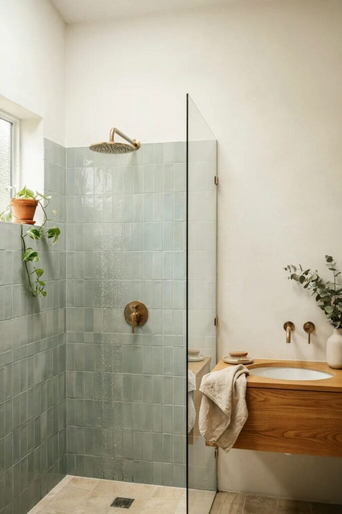 earth tone bathroom designs ideas sage shower