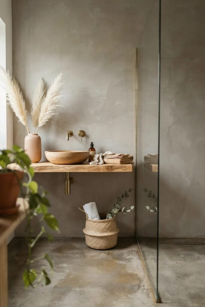 earth tone bathroom designs ideas concrete bathroom
