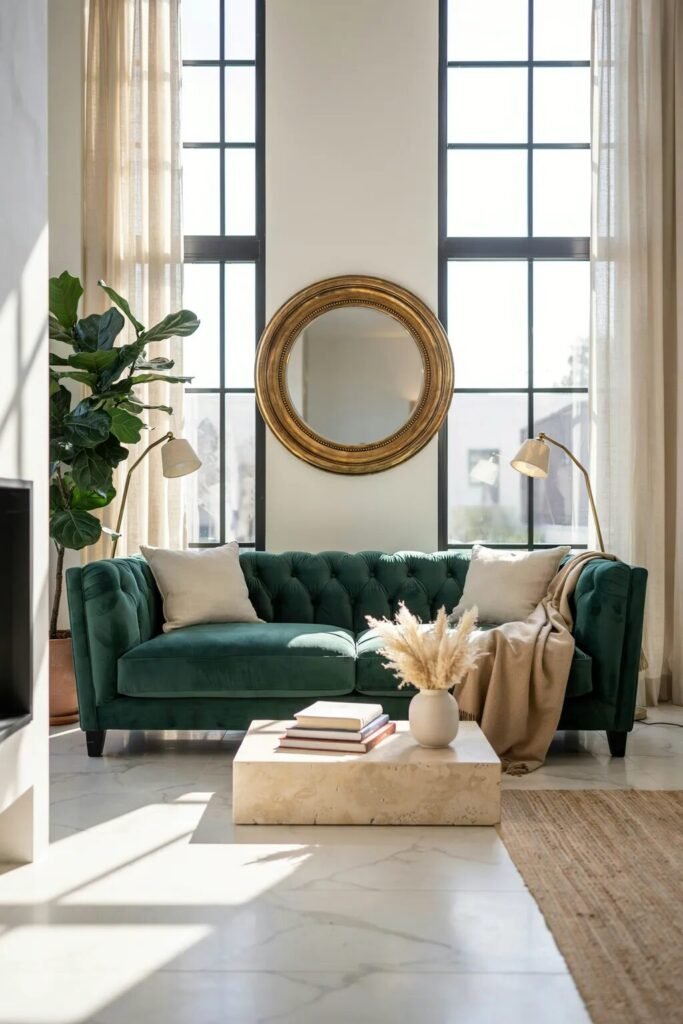 Emerald living room couches design ideas