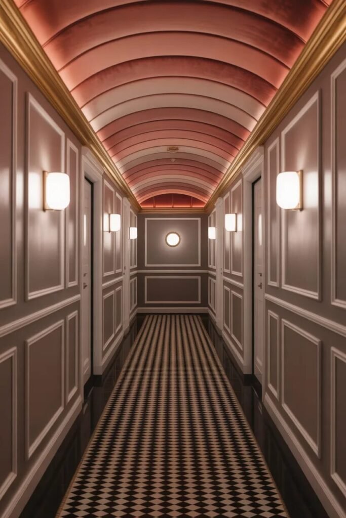 Luxury corridor ceiling design velvet