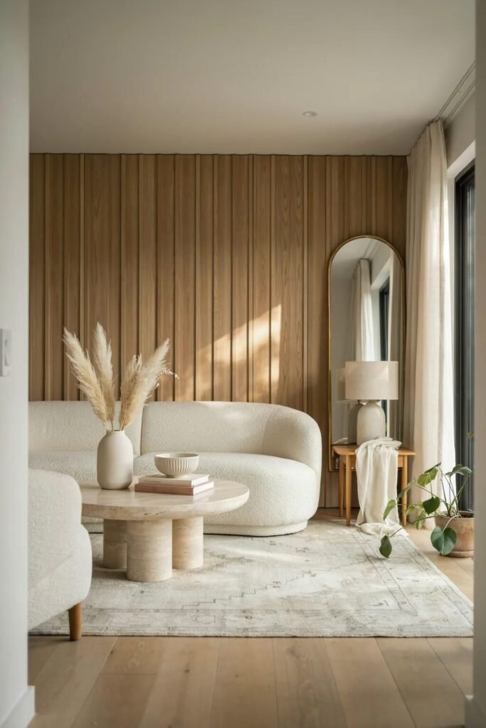 Bouclé living room couches design ideas