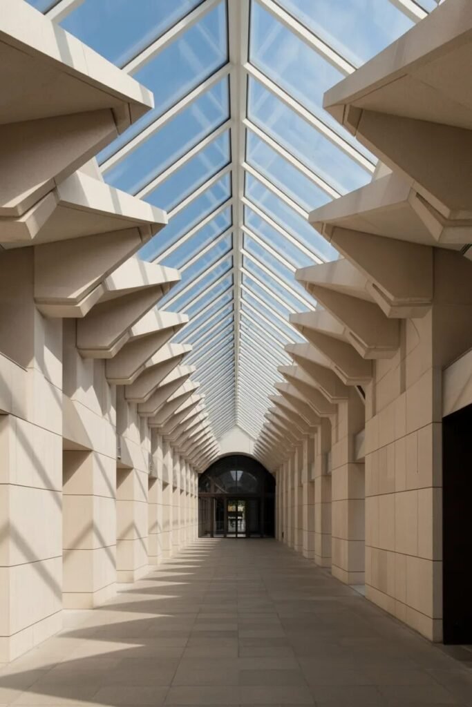 Luxury corridor ceiling design origami