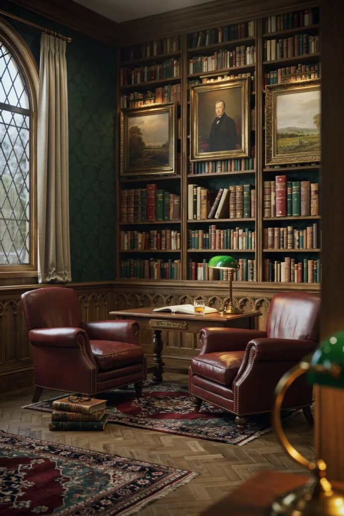 Dark academia reading room ideas