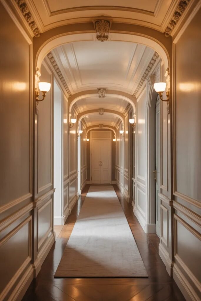 Luxury corridor ceiling design coffered