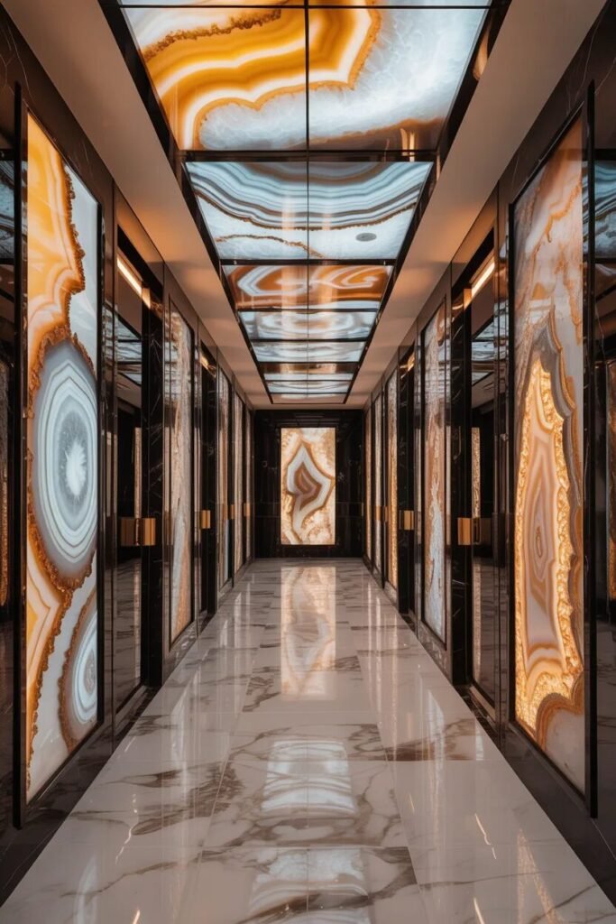 Luxury corridor ceiling design gemstone