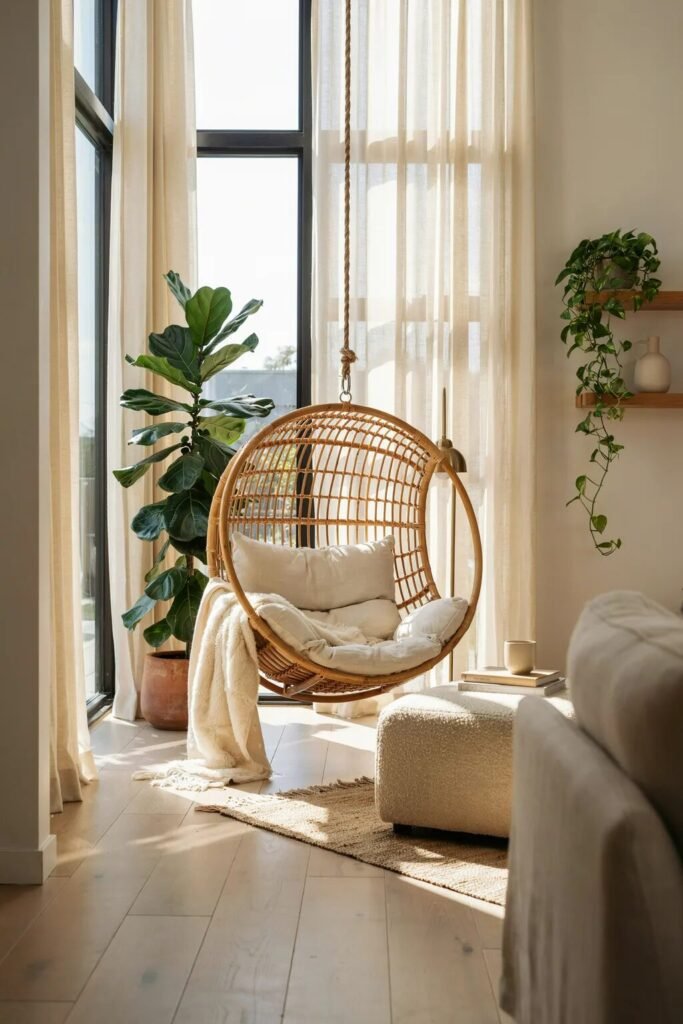 Cozy reading chair ideas 3 Hanging cozy reading chair ideas
