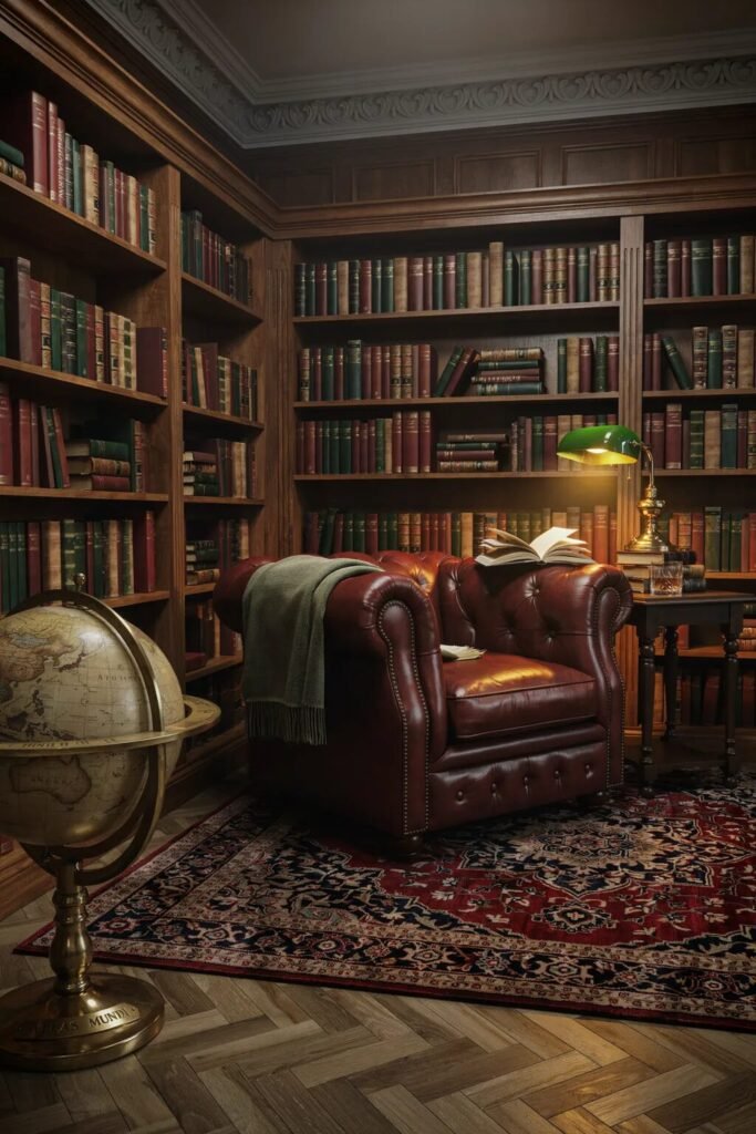 Cozy reading chair ideas 11 Dark academia cozy reading chair ideas