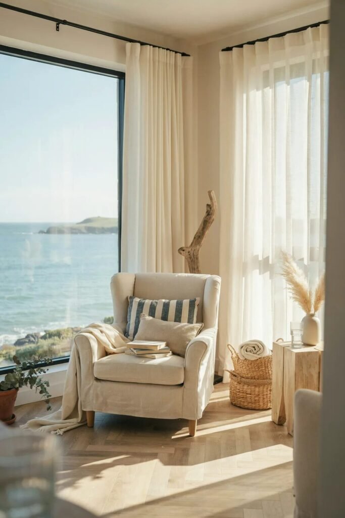Cozy reading chair ideas 12 Coastal cozy reading chair ideas