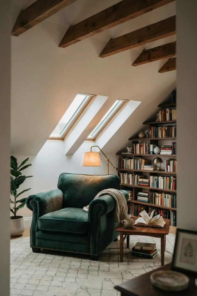 Cozy reading chair ideas 14 Attic cozy reading chair ideas