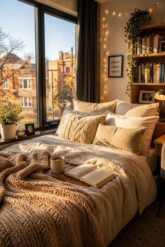 22 dorm bedding ideas 10 Rainy reading 22 dorm bedding ideas