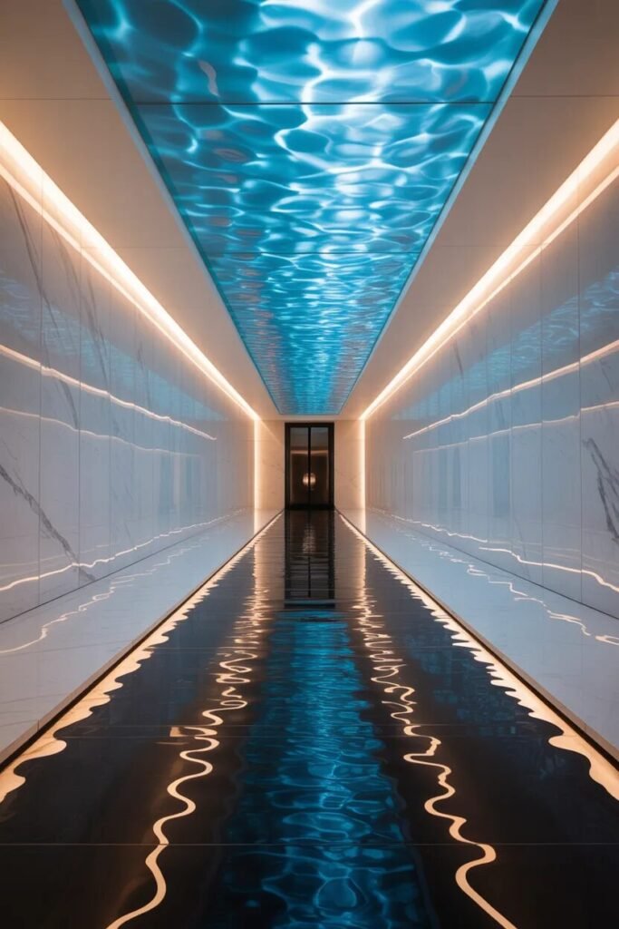 Luxury corridor ceiling design ripple