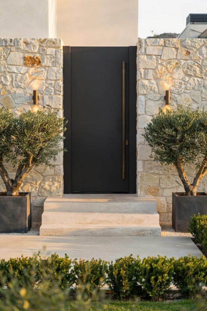 single main door design 15 Stone single main door design