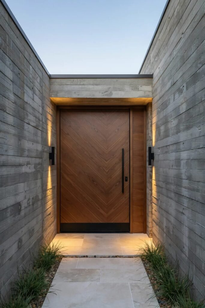 single main door design 17 Chevron single main door design