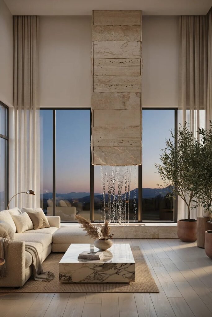 28 living room divider ideas 9 Waterfall living room divider ideas