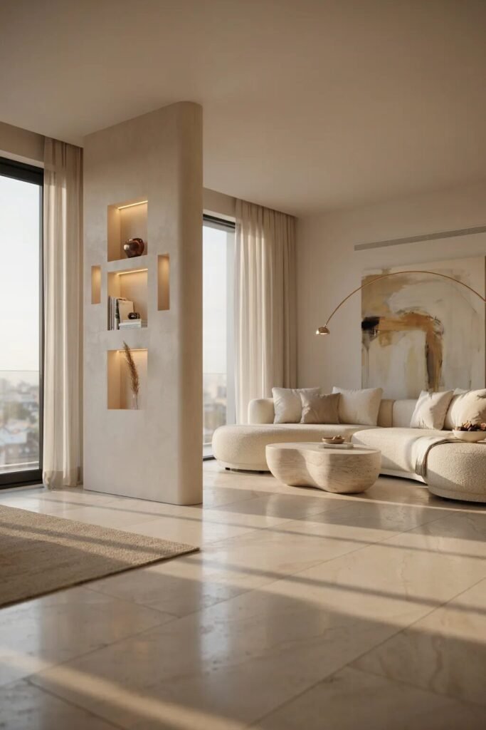 28 living room divider ideas 12 Venetian plaster living room divider ideas