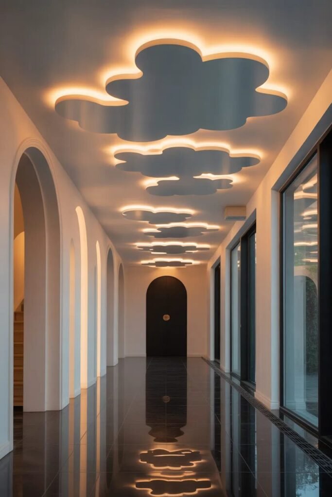 Luxury corridor ceiling design clouds
