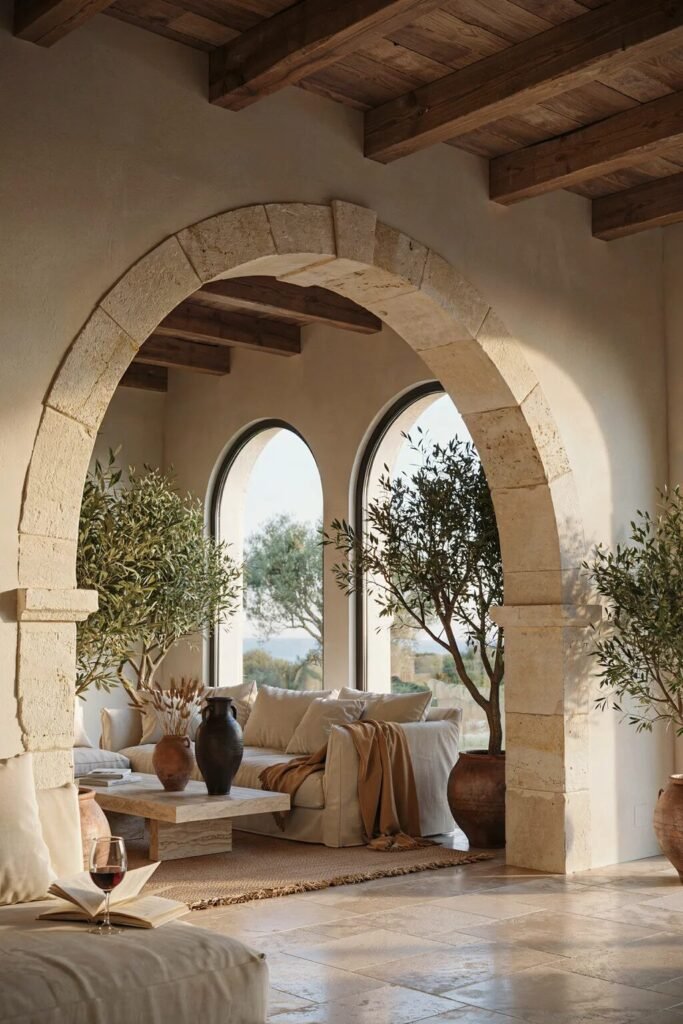 28 living room divider ideas 27 Mediterranean living room divider ideas