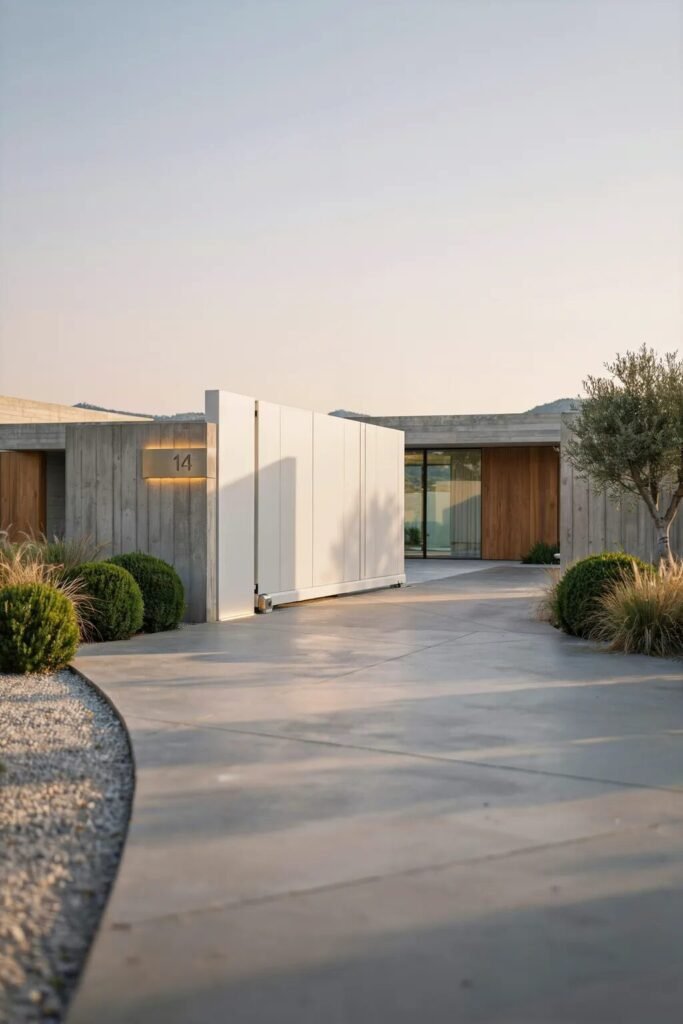 Modern main gate design 7 White modern main gate design