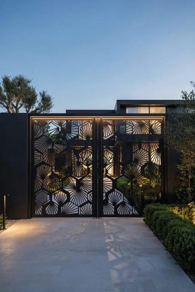 Modern main gate design 6 Laser-cut modern main gate design