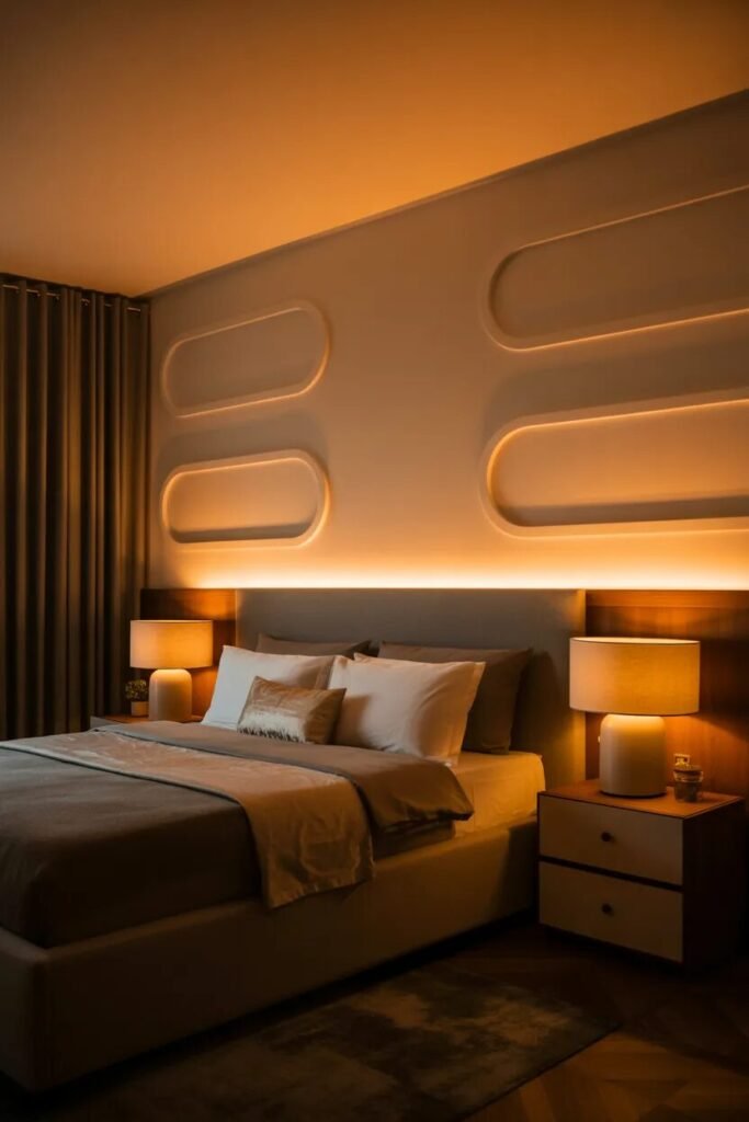 cozy bedroom ideas warm lighting