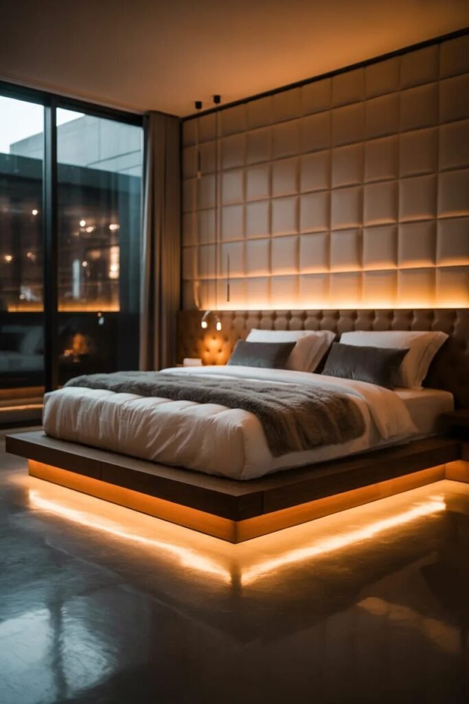 cozy bedroom ideas LED glow