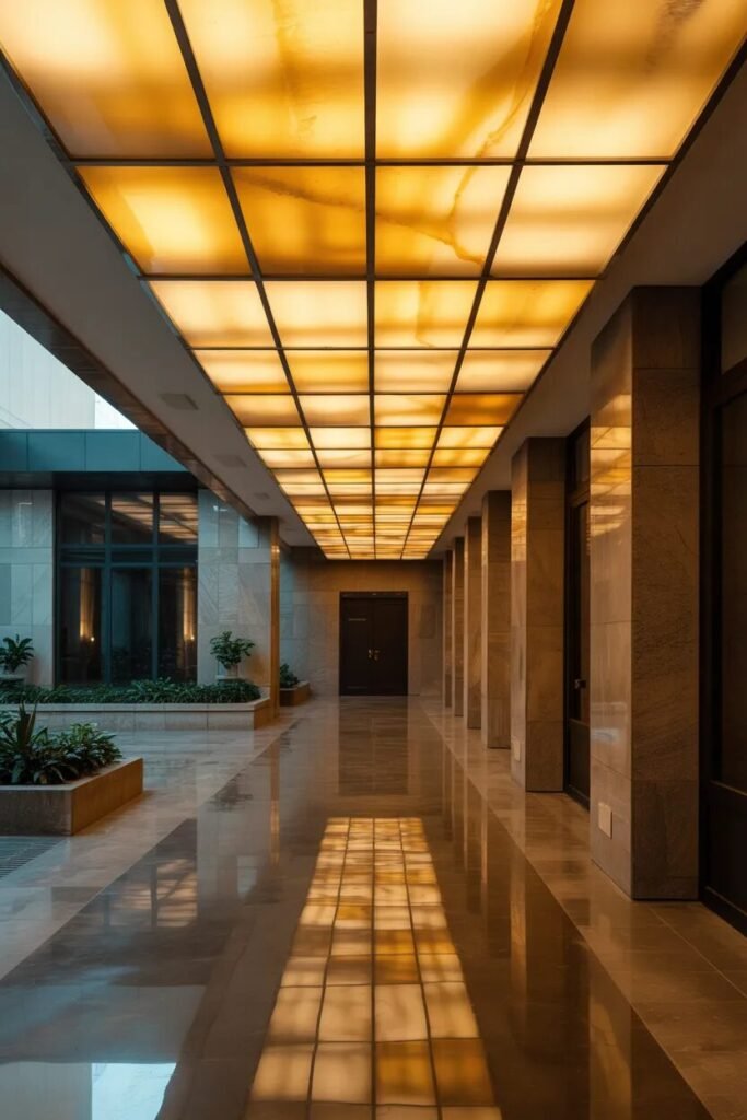 Luxury corridor ceiling design onyx