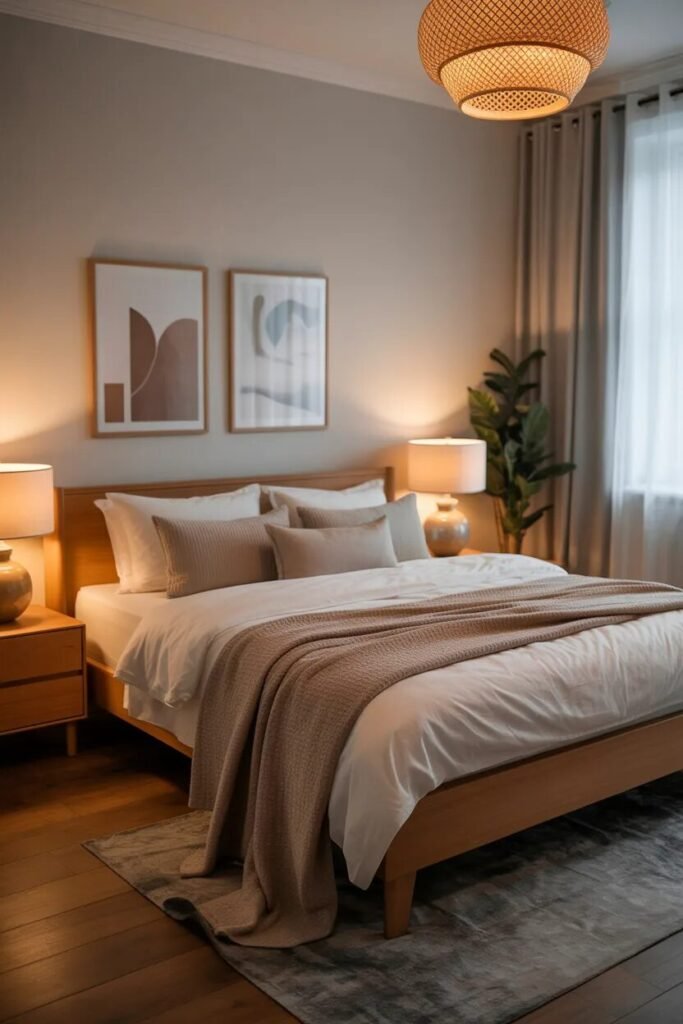 cozy bedroom ideas wood mix