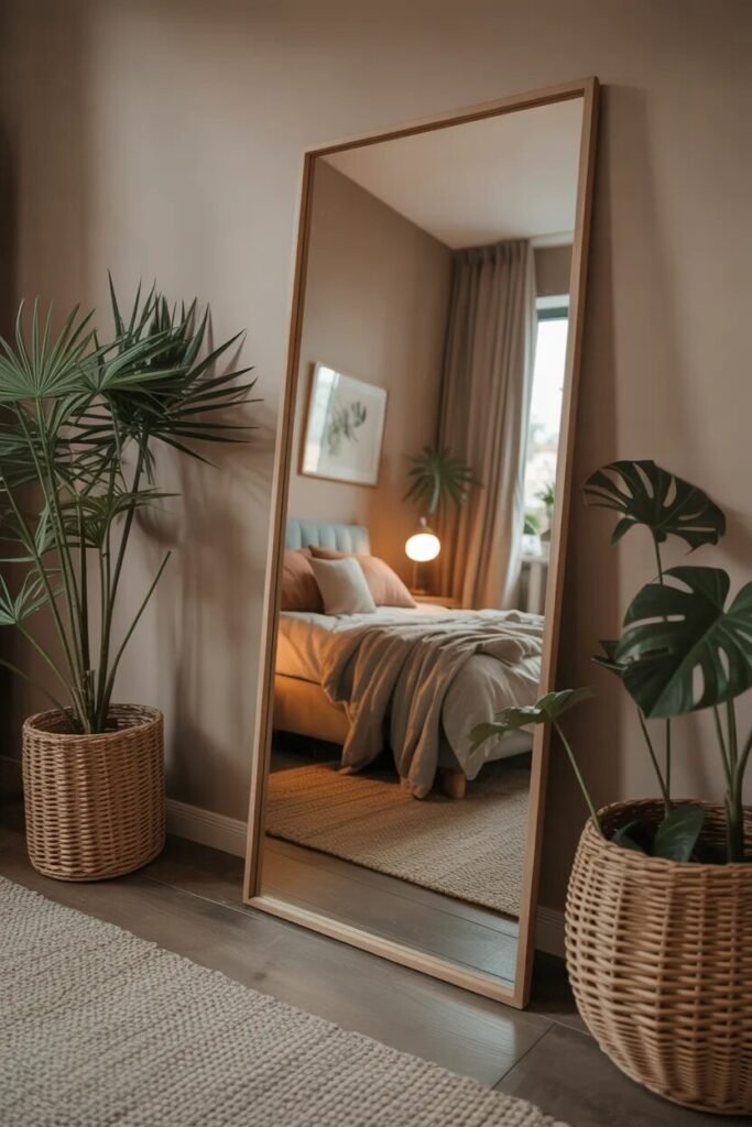 cozy bedroom ideas mirror
