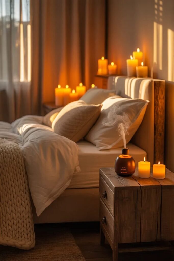 cozy bedroom ideas candles
