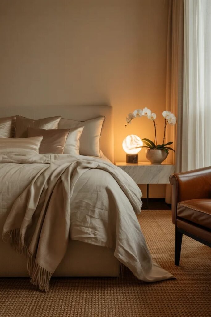 cozy bedroom ideas beige luxury