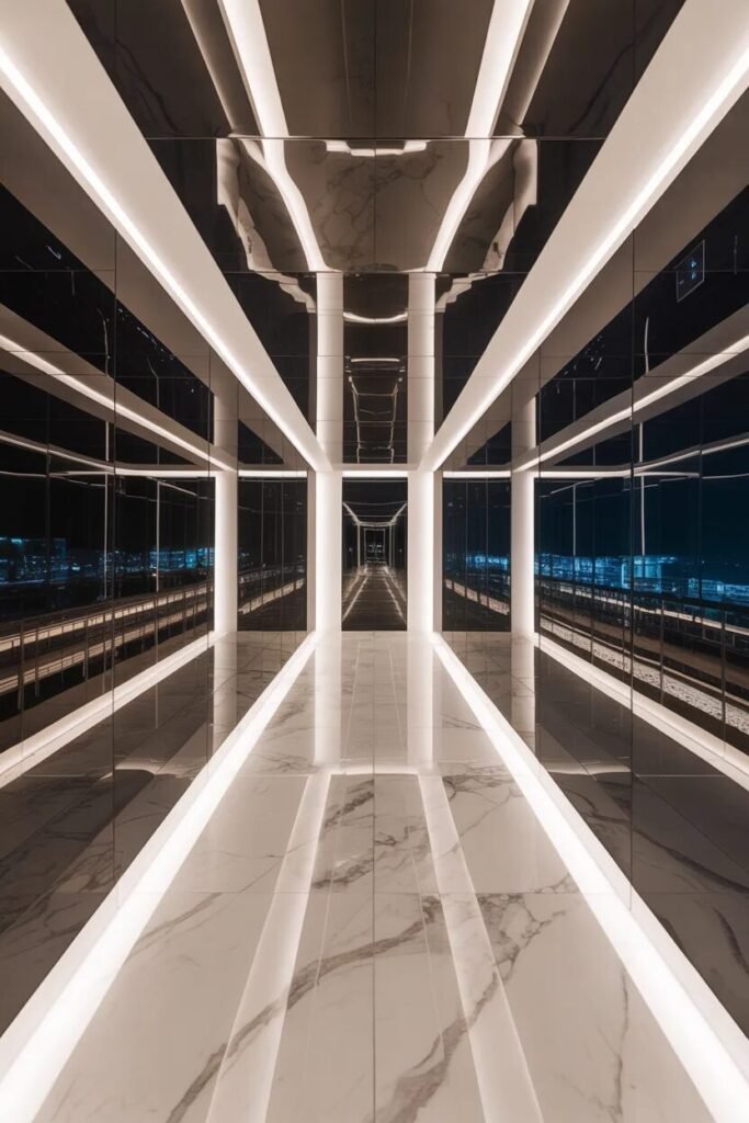 Luxury corridor ceiling design mirror