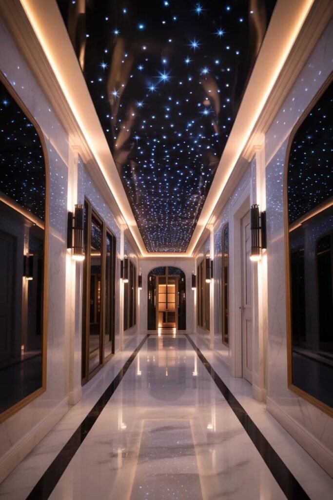 Luxury corridor ceiling design galaxy