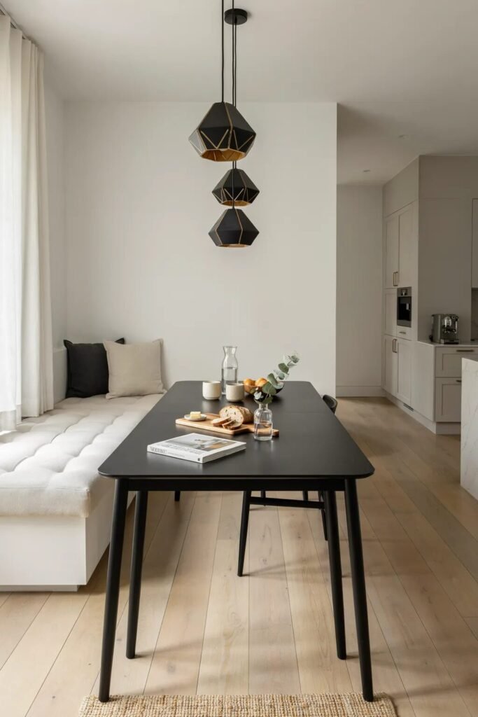 Small breakfast nook ideas black white