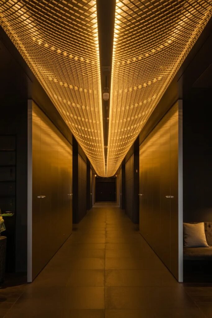 Luxury corridor ceiling design gold