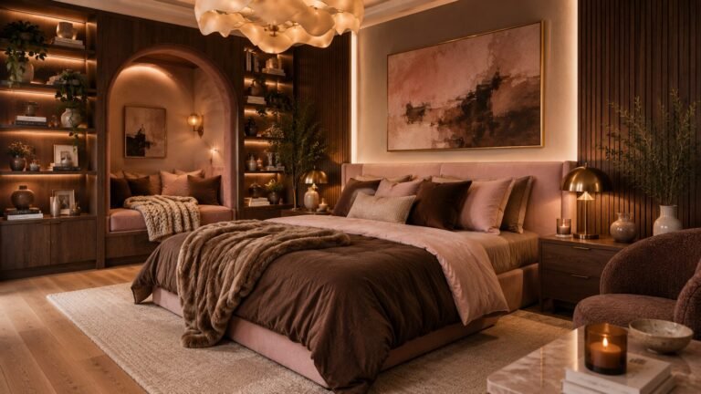 Pink and brown bedroom ideas