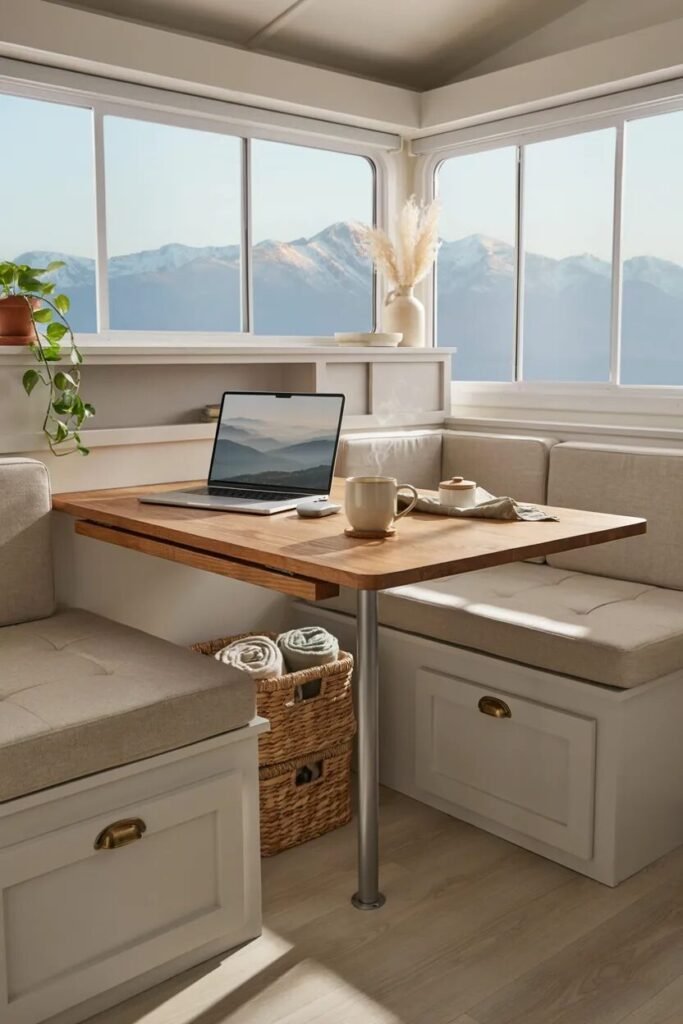 Small camper interior ideas 6 Dining nook small camper interior ideas