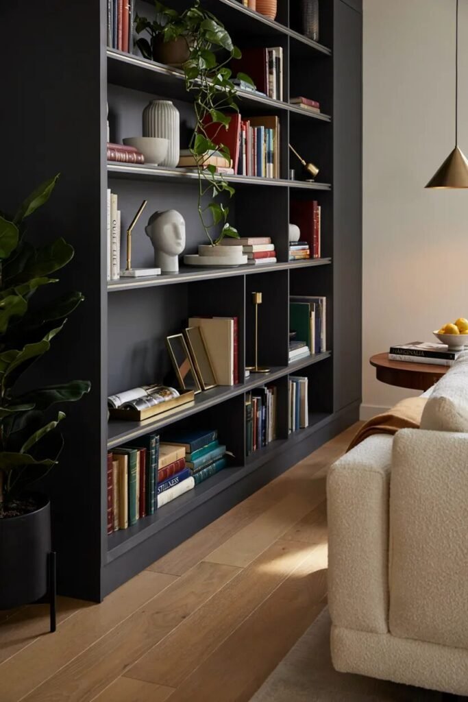 Bookshelves ideas 6 Elegant black bookshelves ideas indoors