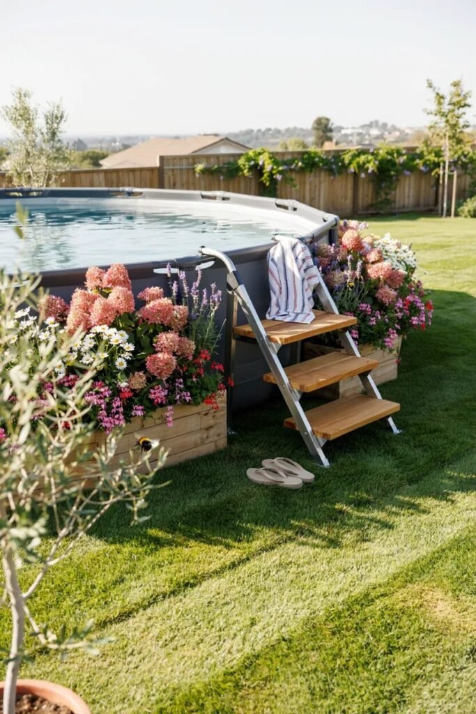 DIY pool ladder ideas 2 DIY pool ladder ideas wooden ladder