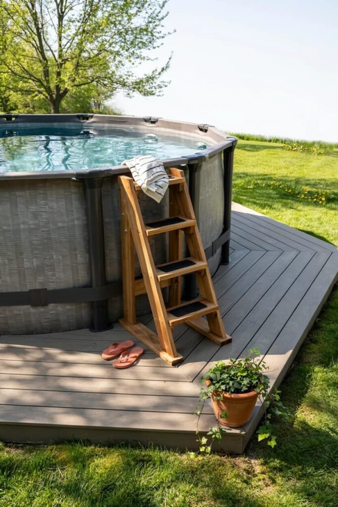 DIY pool ladder ideas 7 DIY pool ladder ideas wide steps