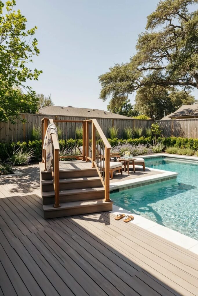 DIY pool ladder ideas 12 DIY pool ladder ideas deck connection