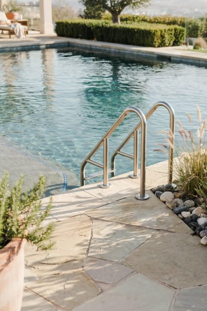 DIY pool ladder ideas 14 DIY pool ladder ideas stone landscaping