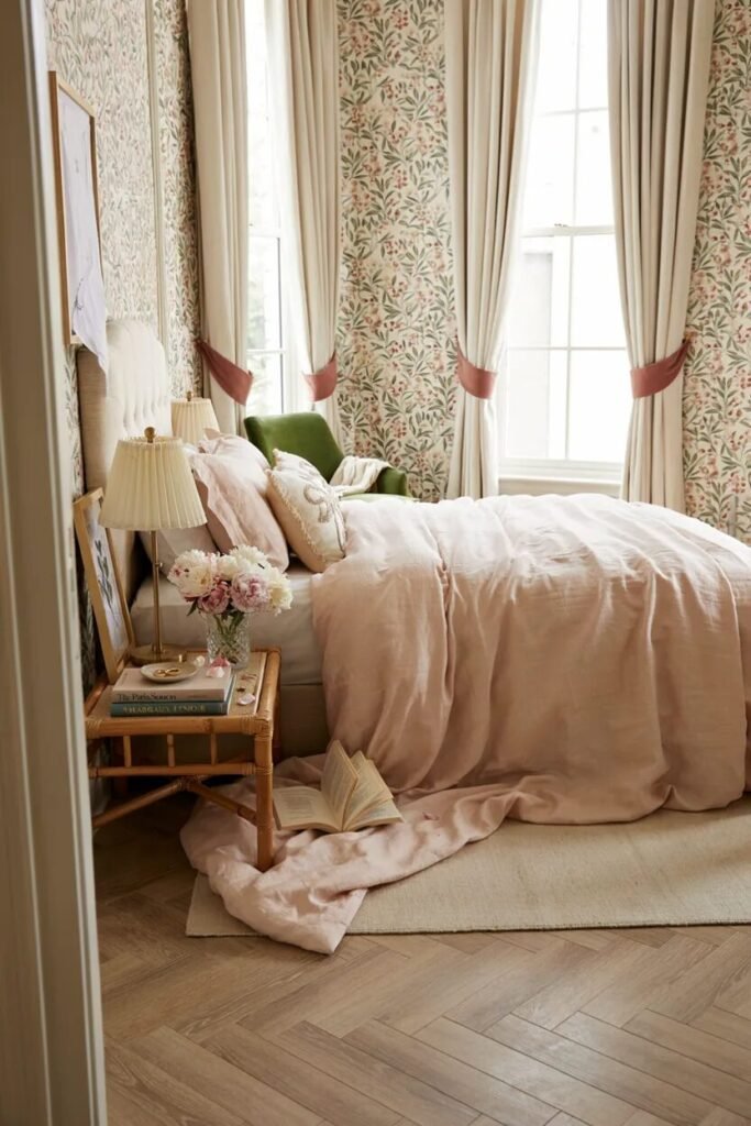Preppy bedroom design 13 Bow-themed preppy bedroom design decor