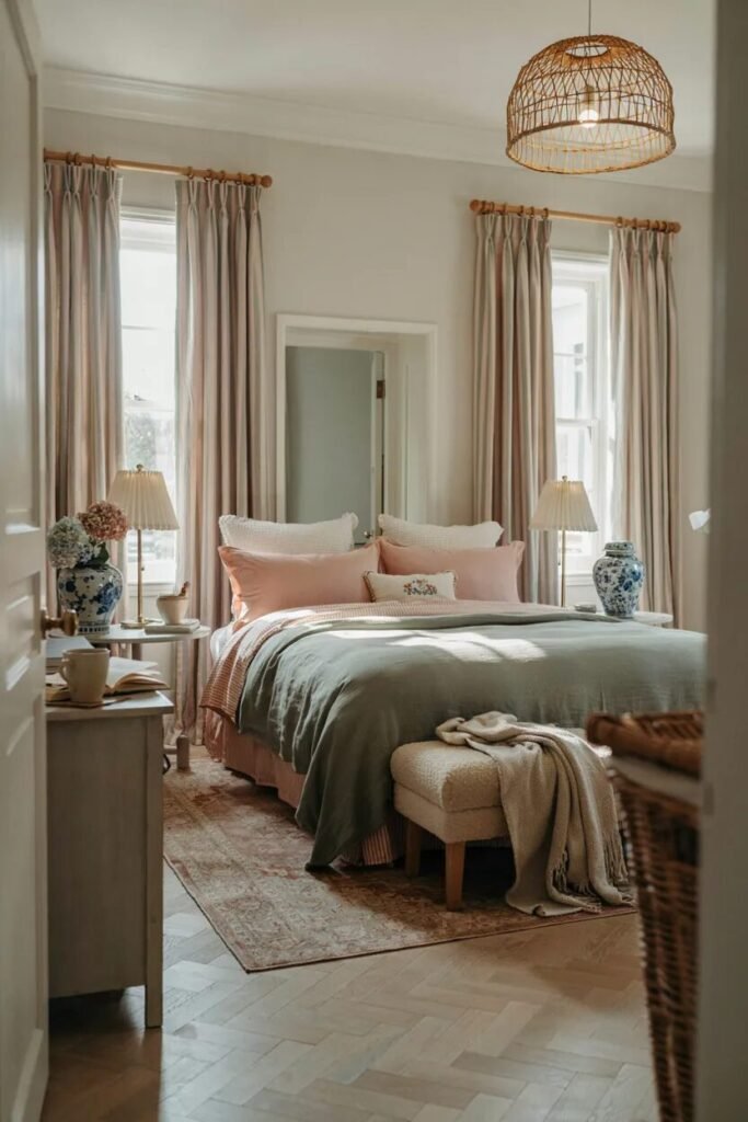 Preppy bedroom design 16 Colorful preppy bedroom design curtains