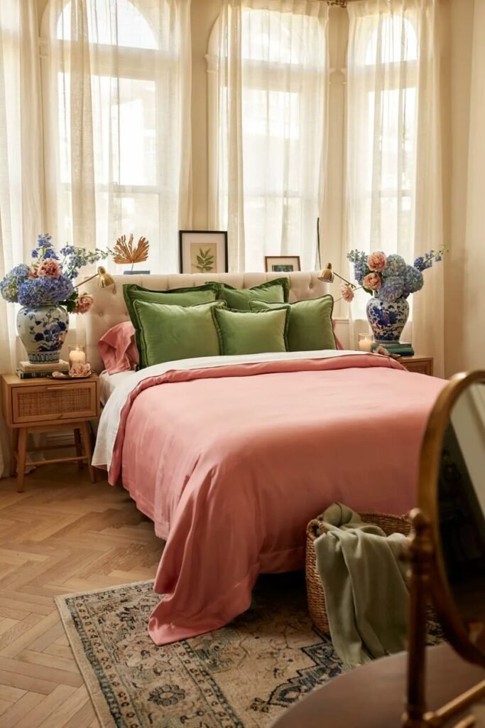 Preppy bedroom design 19 Flowers in preppy bedroom design